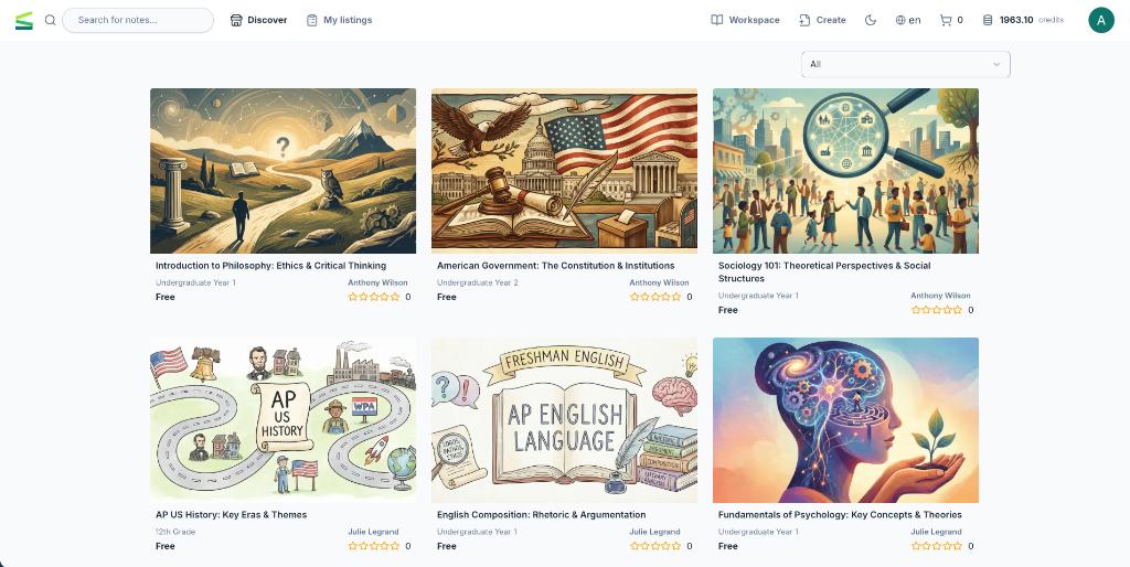 Studinotes Marketplace